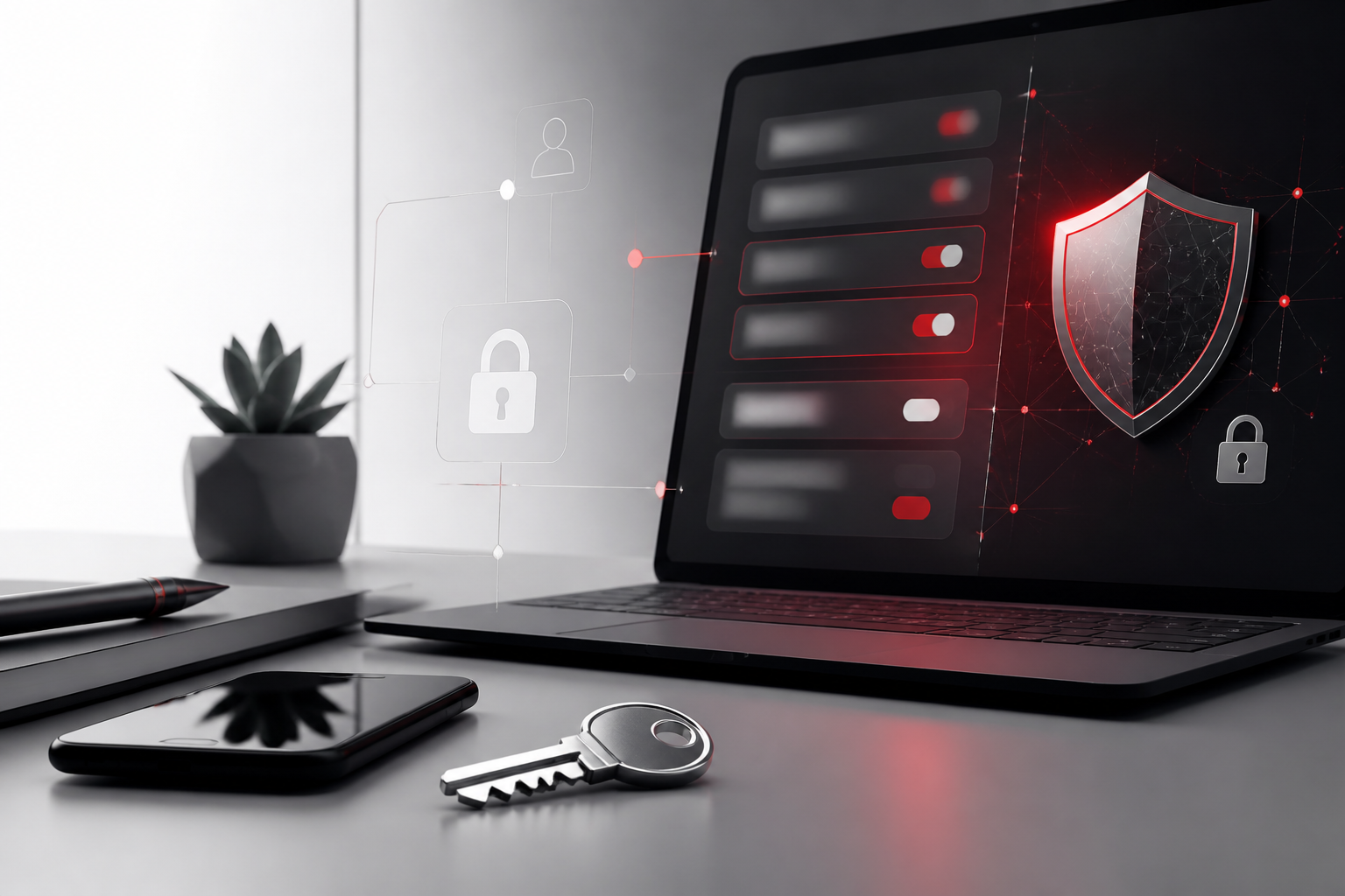 Ilustración editorial para Seguridad y privacidad digital